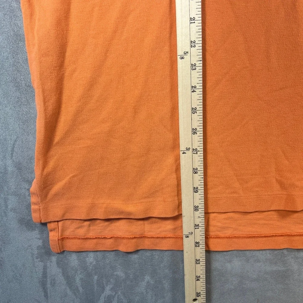 Polo Ralph Lauren Mens XL Orange Short Sleeve Pique Polo Green Pony Logo